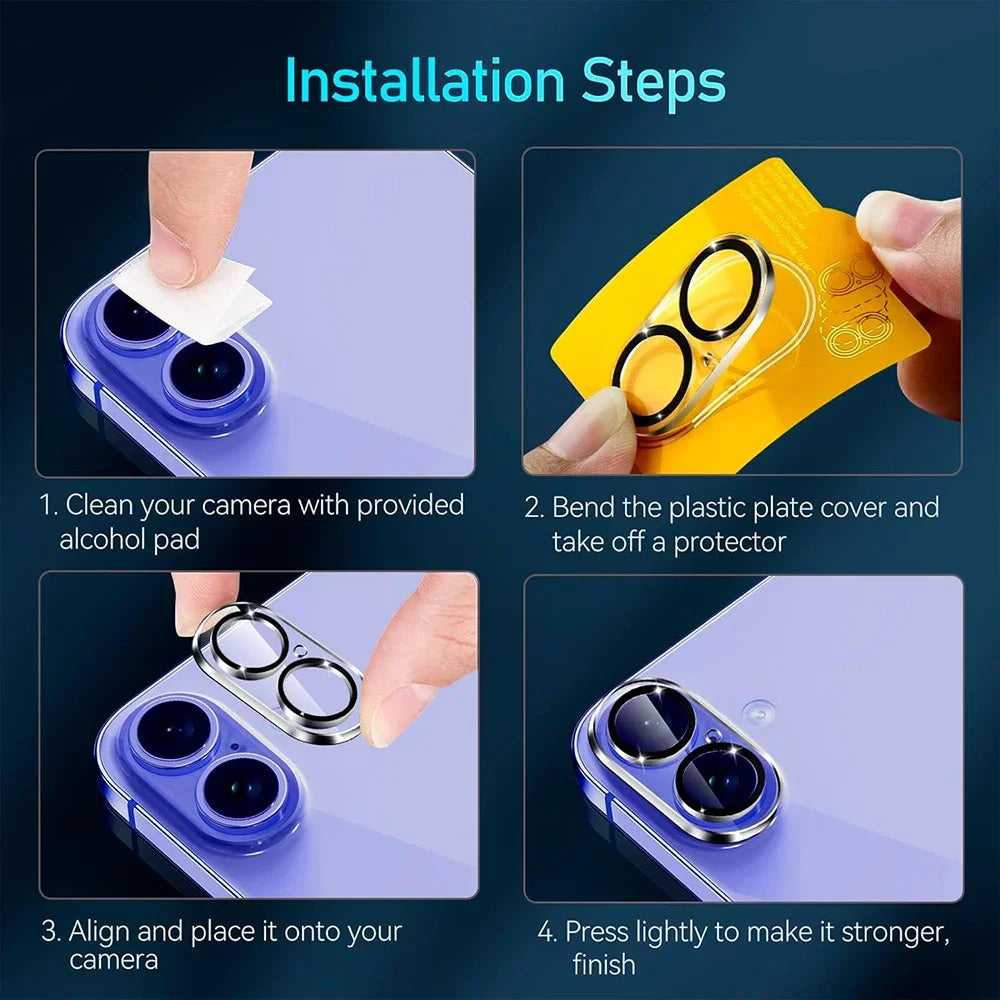 3PCS Tempered Glass Camera Lens Protectors for IPhone 17 ProMax/17 Pro/17 Air/16 Plus HD Clear Waterproof Lens Protective Films